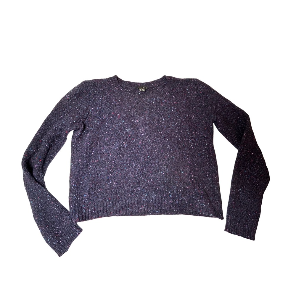 Theory Sweater Women's Medium Purple Multi Wool Mohair Angora Blend Pullover